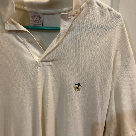Brooks Brothers Polo Shirt Cream White Small - Picture 2 of 3